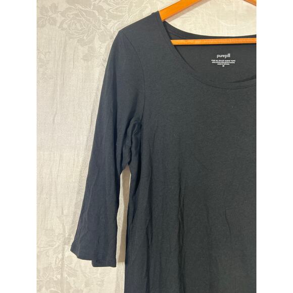 PureJill J Jill T Shirt Medium Black Ballet Sleeve Tunic - Picture 2 of 7